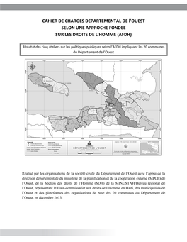 CAHIER DE CHARGES DEPARTEMENTAL DE L’OUEST SELON UNE APPROCHE FONDEE SUR LES DROITS DE L’HOMME (AFDH)