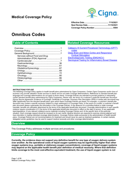 Omnibus Codes