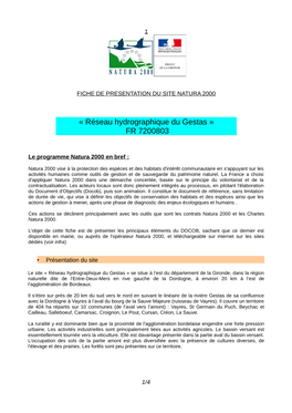 « Réseau Hydrographique Du Gestas » FR 7200803