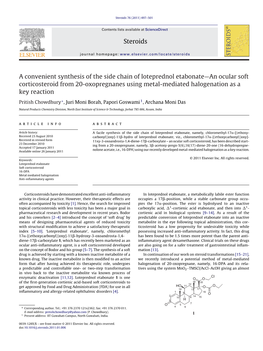 A Convenient Synthesis of the Side Chain of Loteprednol