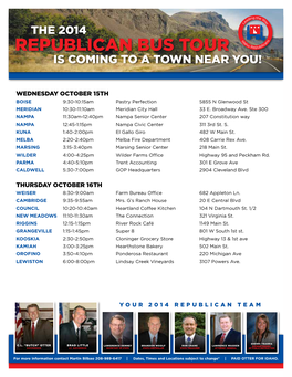 Republican Bus Tour Is Coming to a Town Near You!