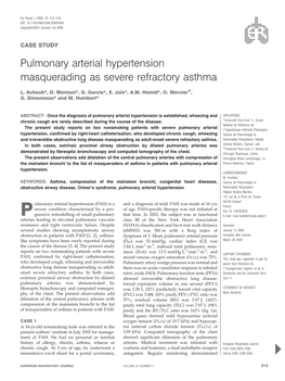 Pulmonary Arterial Hypertension Masquerading As Severe Refractory Asthma