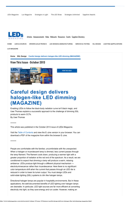 Careful Design Delivers Halogen-Like LED Dimming (MAGAZINE)