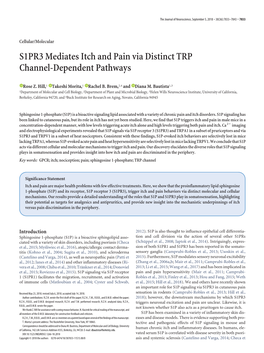 S1PR3 Mediates Itch and Pain Via Distinct TRP Channel-Dependent Pathways