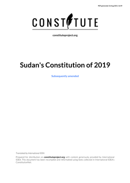 Sudan's Constitution of 2019