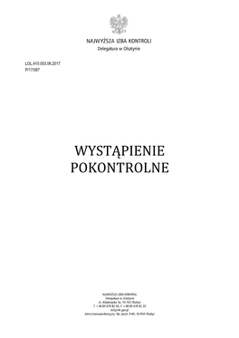 Wystąpienie Pokontrolne