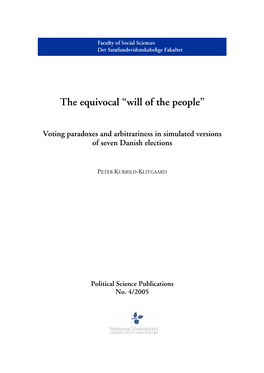 The Equivocal “Will of the People”