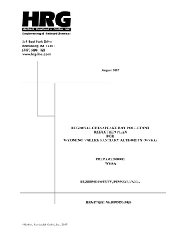 Regional Chesapeake Bay Pollutant Reduction Plan for Wyoming Valley Sanitary Authority (Wvsa)