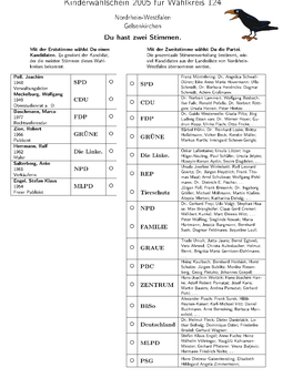 Kinderwahlschein 2005 F R Wahlkreis