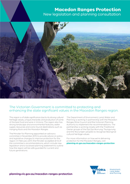 Macedon Ranges Protection New Legislation and Planning Consultation