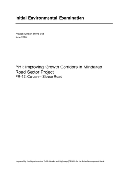 Initial Environmental Examination PHI: Improving Growth Corridors In