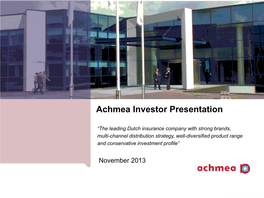 Achmea Investor Presentation