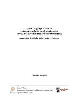 Are Divergent Preferences Between Benefactors and Beneficiaries an Obstacle to Community-Based Conservation?