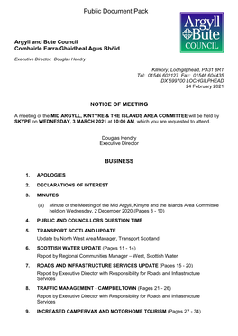 (Public Pack)Agenda Document for Mid Argyll, Kintyre & the Islands