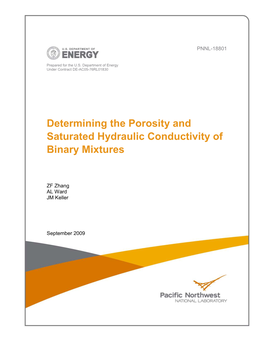 Determining the Porosity and Saturated Hydraulic Conductivity of Binary Mixtures