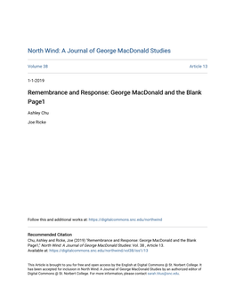 George Macdonald and the Blank Page1