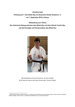 Prüfung Zum 7. Dan Wado Ryu Im Deutschen Karate Verband E. V. Am 7