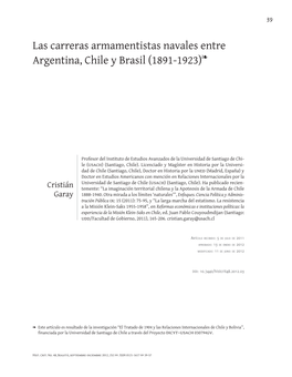 Las Carreras Armamentistas Navales Entre Argentina, Chile Y Brasil (1891-1923)