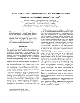 Implementing Two Action-Based Ethical Theories