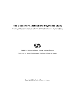 The Depository Institutions Payment Study