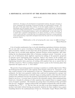 A Historical Account of the Search for Ideal Numbers