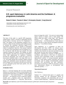 US Sport Diplomacy in Latin America