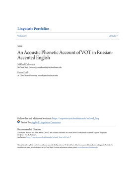 An Acoustic Phonetic Account of VOT in Russian-Accented English,