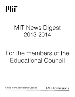 MIT News Digest 2013-2014