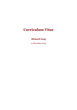 Curriculum Vitae Richard Jung