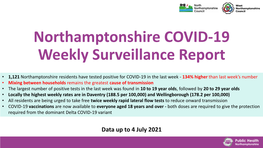 COVID-19 Weekly Surveillance Report