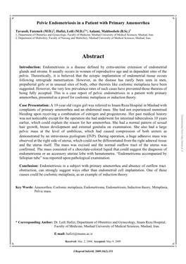 Pelvic Endometriosis in a Patient with Primary Amenorrhea