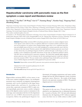 Hepatocellular Carcinoma with Pancreatic Mass As the First Symptom: a Case Report and Literature Review