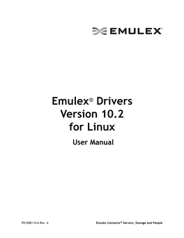 Emulex® Drivers Version 10.2 for Linux User Manual