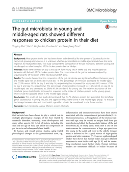 The Gut Microbiota in Young and Middle-Aged Rats Showed Different