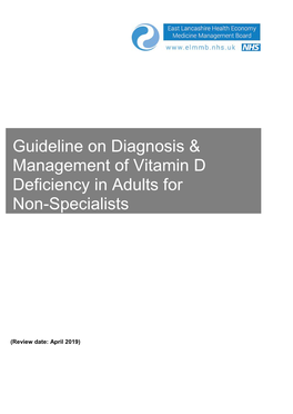 Vitamin D Deficiency in Adults for Non-Specialists