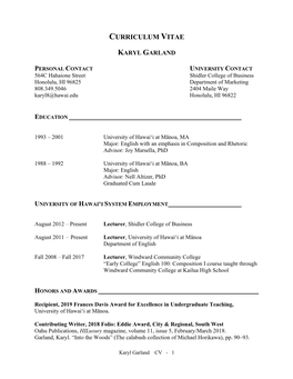 Karyl Garland CV - 1