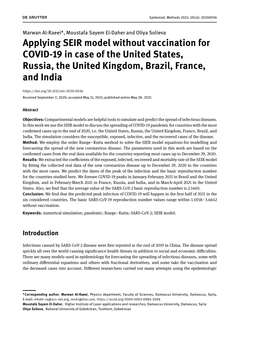 Applying SEIR Model Without Vaccination for COVID-19 in Case Of