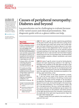 Causes of Peripheral Neuropathy: Diabetes and Beyond