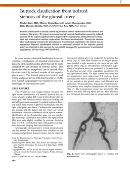 Buttock Claudication from Isolated Stenosis of the Gluteal Artery