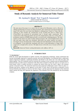 Study of Dynamic Analysis for Immersed Tube Tunnel