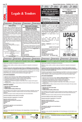 Legals & Tenders