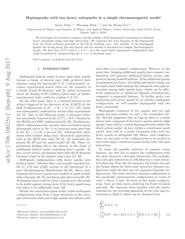 Heptaquarks with Two Heavy Antiquarks in a Simple Chromomagnetic Model