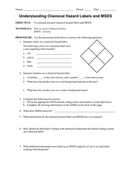 Understanding Chemical Hazard Labels and MSDS