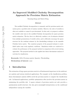 An Improved Modified Cholesky Decomposition Approach For