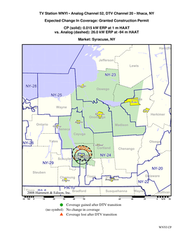 TV Station WNYI • Analog Channel 52, DTV Channel 20 • Ithaca, NY