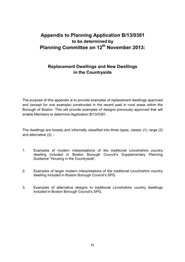 Appendix a Planning Application B 13 0381