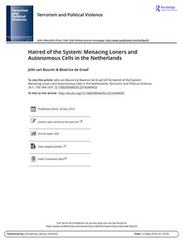 Menacing Loners and Autonomous Cells in the Netherlands