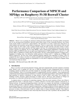 Performance Comparison of MPICH and Mpi4py on Raspberry Pi-3B
