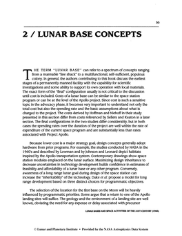 2 / Lunar Base Concepts