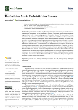 The Gut-Liver Axis in Cholestatic Liver Diseases